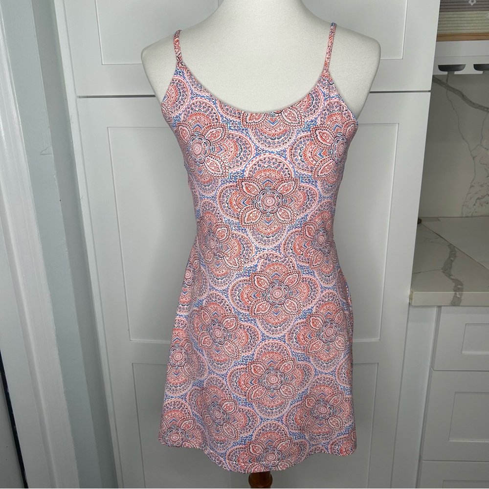 Tori Richard Women’s Built In Bra Mini Tank Dress/Tunic Small Adjustable Straps